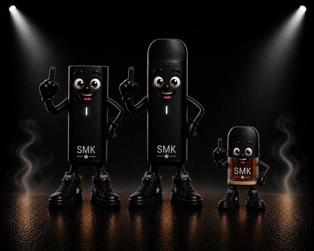 SMK · Smoke Company — los tres personajes juntos